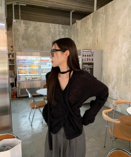 「almo」 カーディガン FREE ブルー レディース_画像5