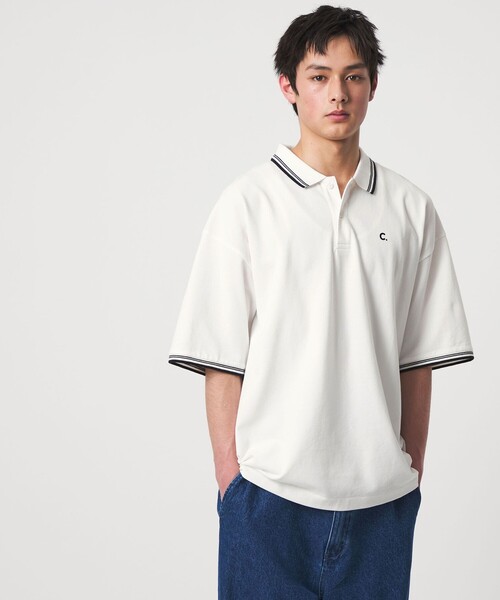 T/Cカノコシルケット半袖ポロシャツ CITEN（シテン） ポロシャツ 半袖 「CITEN」ラインカノコポロシャツ