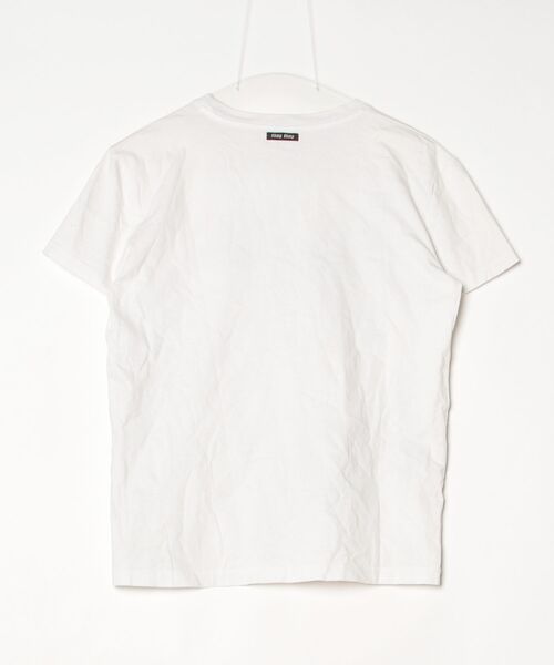 【未使用】miumiu ミュウミュウ 半袖 Tシャツ ホワイト S レディース miu miu（ミュウミュウ） 半袖Tシャツ S ホワイト レディース