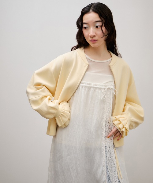 ADAM ET ROPE'（アダムエロペ） カーディガン ダブルニットジップ