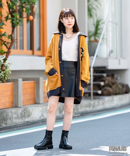 「PEANUTS」 ニットカーディガン LARGE ブルー メンズ_画像8