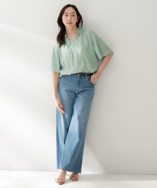 untitled 新品未使用　シフォンブラウス　04 2LT アンタイトル UNTITLED（アンタイトル） ブラウス シャツ 「シアー/首元フリル