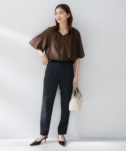 untitled 新品未使用　シフォンブラウス　04 2LT アンタイトル UNTITLED（アンタイトル） ブラウス シャツ 「シアー/首元フリル