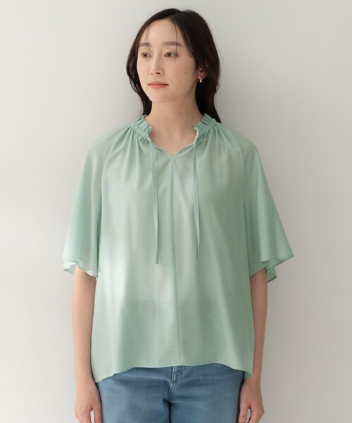 untitled 新品未使用　シフォンブラウス　04 2LT アンタイトル UNTITLED（アンタイトル） ブラウス シャツ 「シアー/首元フリル