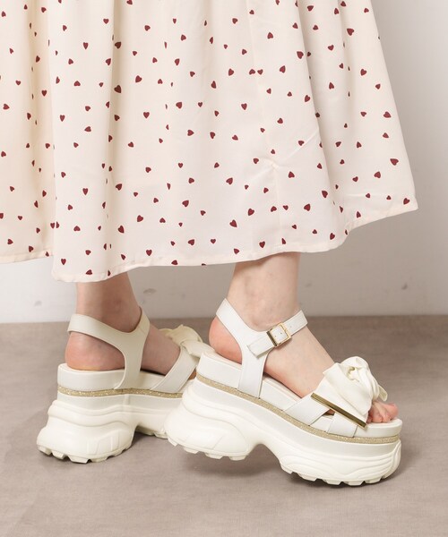 サンダル 「SPORTS SANDAL COLLECTION」グリッターラインリボンスポサン レディースの画像