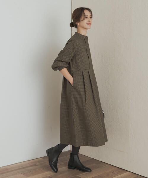 「URBAN RESEARCH DOORS」 7分袖ワンピース MEDIUM ブラウン系その他 レディースの画像