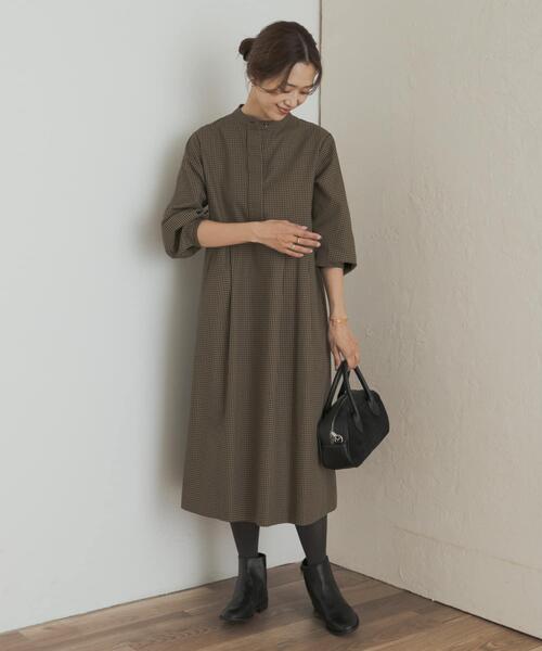「URBAN RESEARCH DOORS」 7分袖ワンピース MEDIUM ブラウン系その他 レディースの画像