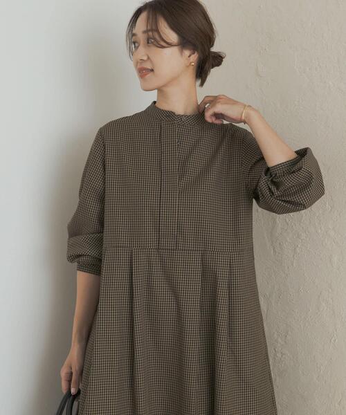 「URBAN RESEARCH DOORS」 7分袖ワンピース MEDIUM ブラウン系その他 レディースの画像