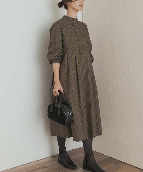 「URBAN RESEARCH DOORS」 7分袖ワンピース MEDIUM ブラウン系その他 レディースの画像