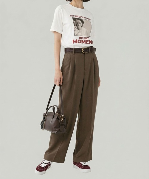 ワイドパンツ パンツ お手入れラクラクセットアップ/ワイドパンツ/632905 レディースの画像
