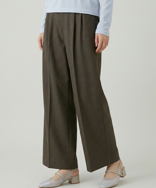 ワイドパンツ パンツ お手入れラクラクセットアップ/ワイドパンツ/632905 レディースの画像