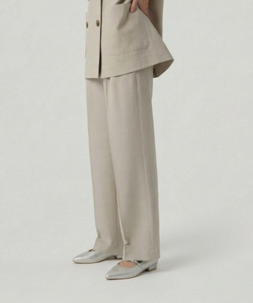ワイドパンツ パンツ お手入れラクラクセットアップ/ワイドパンツ/632905 レディースの画像