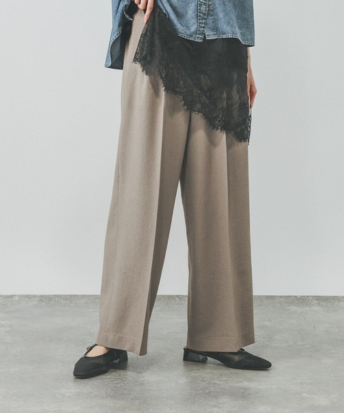 ワイドパンツ パンツ お手入れラクラクセットアップ/ワイドパンツ/632905 レディースの画像