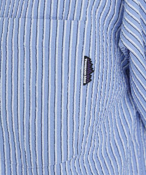 ブラウス シャツ THOUSAND MILE/SEERSUCKER STRIPE SHIRT(セットアップ可) レディースの画像