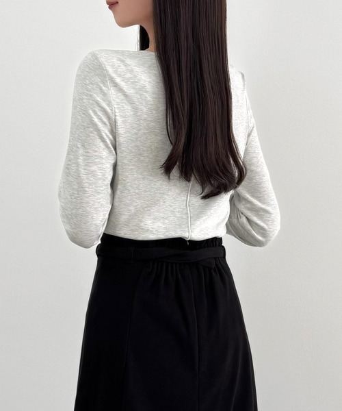 「CENEA」 長袖カットソー LARGE チャコール レディース_画像6