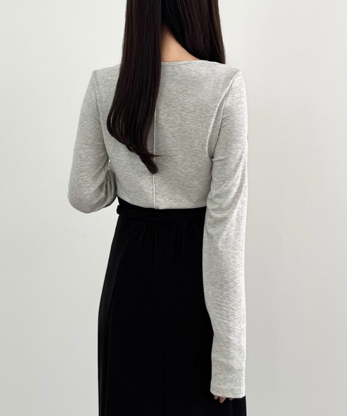 「CENEA」 長袖カットソー LARGE チャコール レディース_画像7