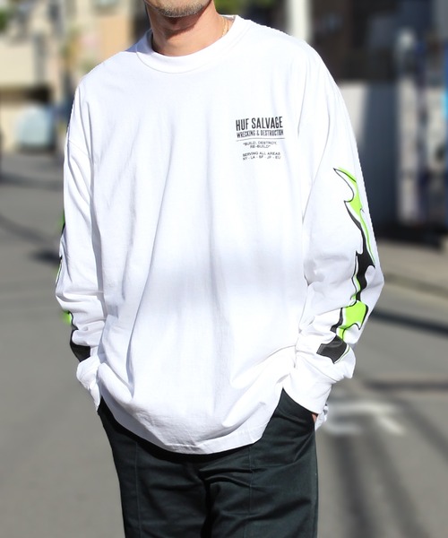 「HUF」 長袖Tシャツ L ホワイト メンズ_画像2