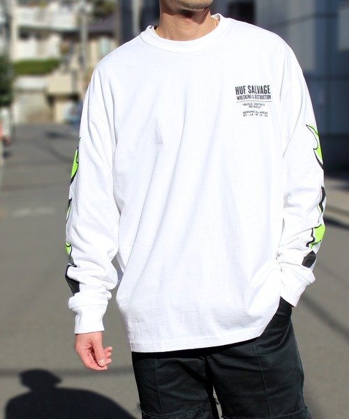 「HUF」 長袖Tシャツ L ホワイト メンズ_画像4