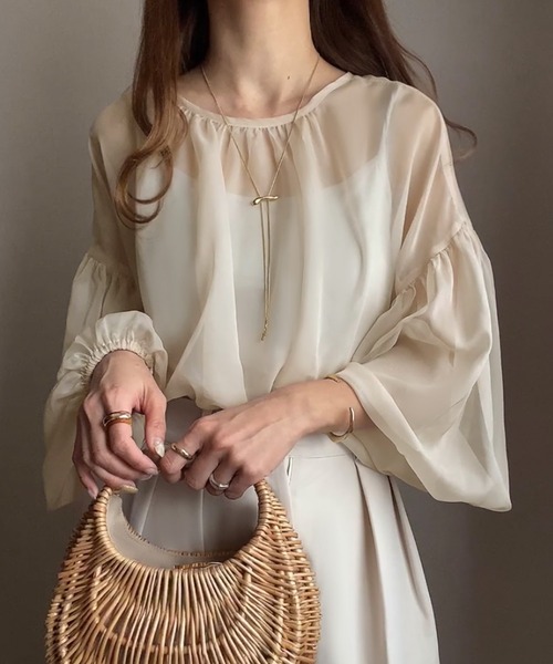 「FILLOU」 長袖ブラウス MEDIUM ブラウン系その他 レディース_画像2