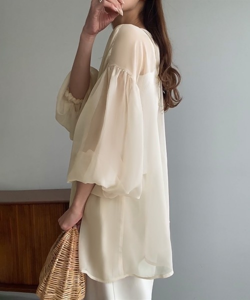 「FILLOU」 長袖ブラウス MEDIUM ブラウン系その他 レディース_画像4