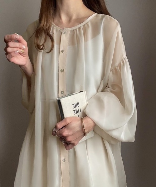 「FILLOU」 長袖ブラウス MEDIUM ブラウン系その他 レディース_画像5