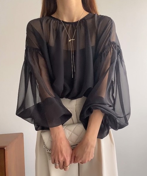 「FILLOU」 長袖ブラウス MEDIUM ブラウン系その他 レディース_画像6