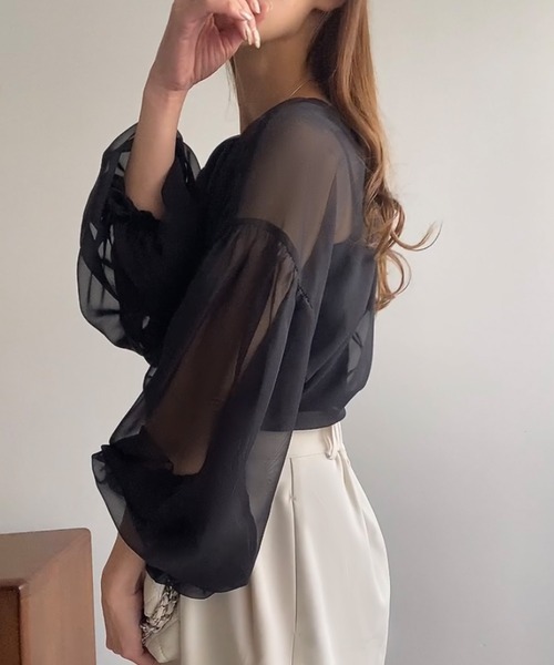 「FILLOU」 長袖ブラウス MEDIUM ブラウン系その他 レディース_画像7
