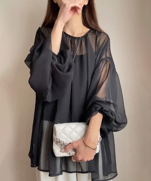 「FILLOU」 長袖ブラウス MEDIUM ブラウン系その他 レディース_画像8