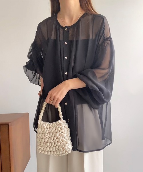 「FILLOU」 長袖ブラウス MEDIUM ブラウン系その他 レディース_画像9