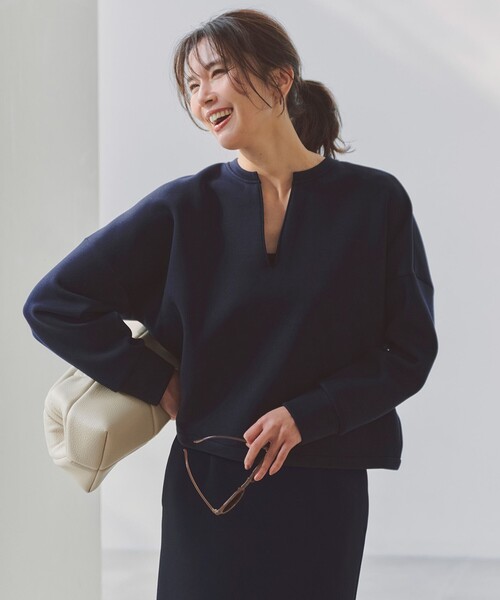 「UNFILO」 長袖カットソー MEDIUM ネイビー レディース_画像3