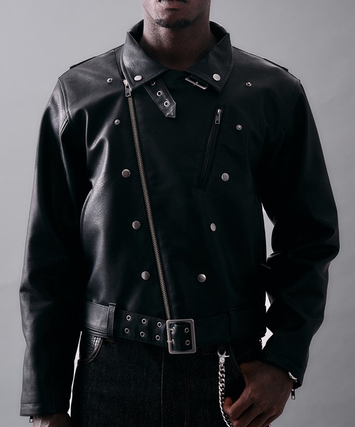 ANDER HUNK 革ジャン ライダース Metal Button Double Riders Jacket