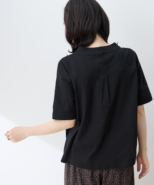 DECOY SINCE 1981 ブラウス シャツ 「高島ちぢみ」モックネックハーフ