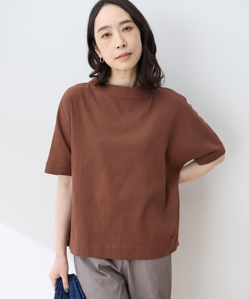 DECOY SINCE 1981 ブラウス シャツ 「高島ちぢみ」モックネックハーフ