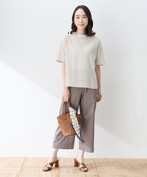DECOY SINCE 1981 ブラウス シャツ 「高島ちぢみ」モックネックハーフ