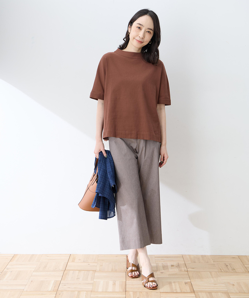 DECOY SINCE 1981 ブラウス シャツ 「高島ちぢみ」モックネックハーフ