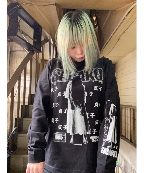 tシャツ 貞子/ロングスリーブTシャツ（呪いブラック） メンズ