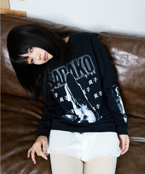tシャツ 貞子/ロングスリーブTシャツ（呪いブラック） メンズ