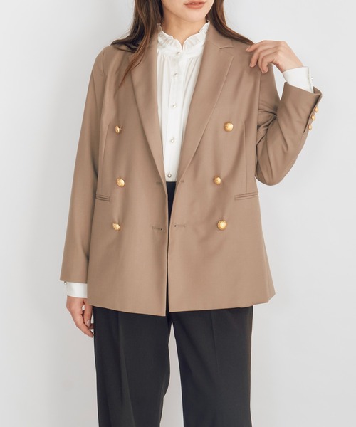新品未使用★ Emma Taylorエマテイラー ダブル ウールコート茶 Emma Taylor（エマテイラー） ジャケット テーラードジャケット 入学式