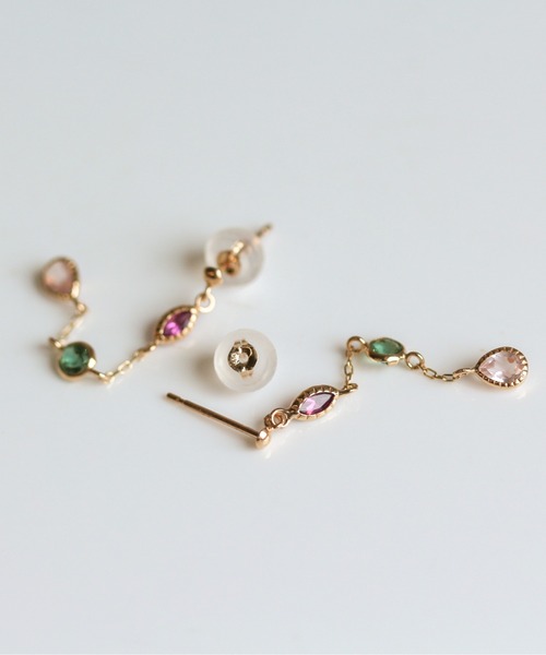 cui-cui（キュイキュイ） ピアス マルチカラー トリコロール ピアス