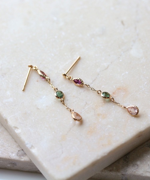 1003】アナイ ファンシーツイードフレア ワンピース ピンク 白 緑 34