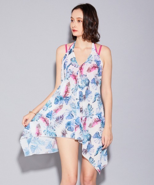 【ガビ様】水着　San-ai Resort 2way パレオ　ワンピース San-ai Resort 三愛水着楽園 「2Way」「ストレッチ」Knit Lace
