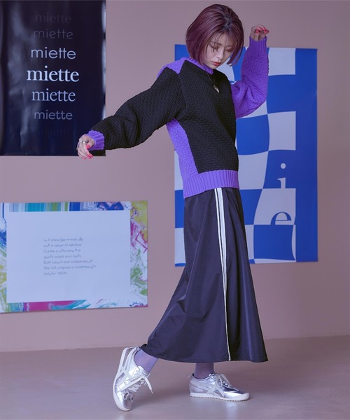 miette ニット セーター バイカラーポップコーンニット