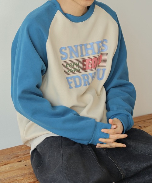 【STITCH SHOW】ハンドペイントラグランスウェット STITCHSHOW】ハンドペイントスウェット - トップス在庫 処分 セール