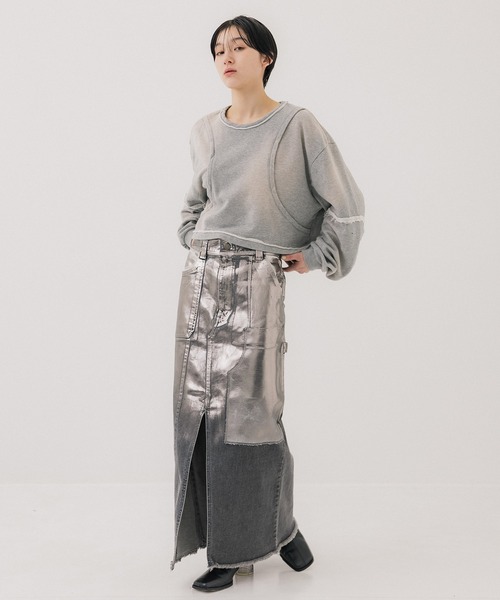 PUBLIC TOKYO デニムスカート メタリックデニムスカート