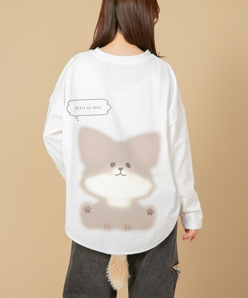 tシャツ 「LIVERY/ライブリー」　チワワ パンダ サメ シッポロンT レディース LB/S tシャツ 「LIVERY/ライブリー」 チワワ パンダ サメ