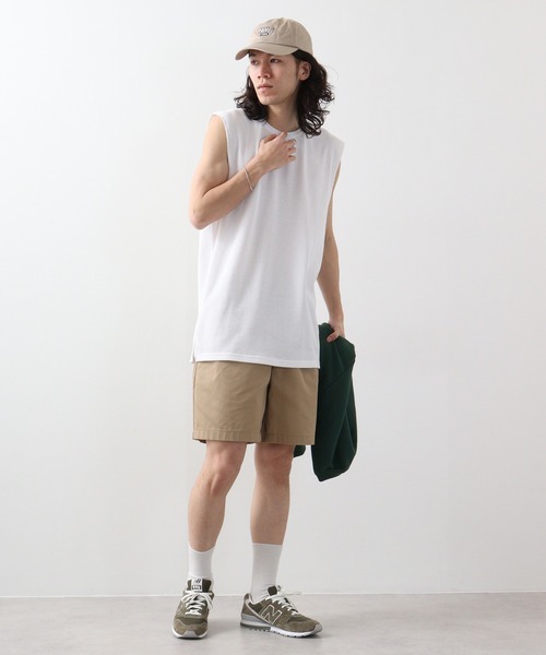 SUGGESTION タンクトップ ワッフルノースリーブタンクトップ メンズ