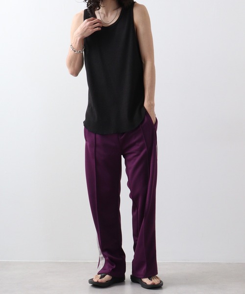 SUGGESTION タンクトップ ワッフルノースリーブタンクトップ