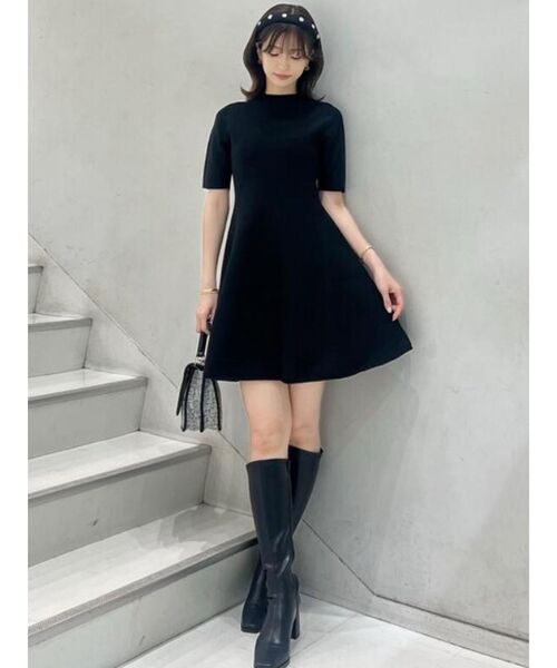 最終価格 美品 ジョリーミニョン 黒 ホールガーメント ニット ワンピース 38 MERCURYDUO（マーキュリーデュオ） ワンピース ホールガーメントミニ