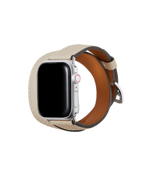 腕時計 ダブルトゥール Apple Watch レザーバンド シュリンクレザー「38mm/40mm/41mm/42mm」 (アダプター：シルバー)の画像