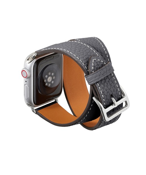 腕時計 ダブルトゥール Apple Watch レザーバンド シュリンクレザー「38mm/40mm/41mm/42mm」 (アダプター：シルバー)の画像